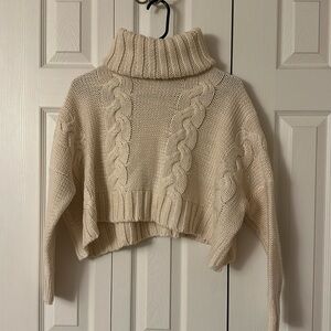 Turtle neck cord sweater